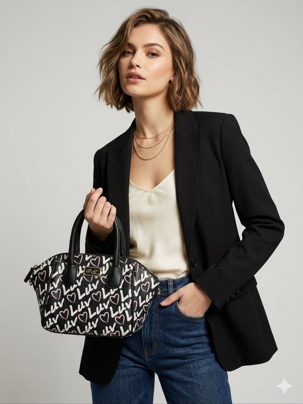 Y2K Betsey Johnson Luv Quinn Mini Size PVC Satchel